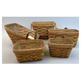 5 Asst Baskets w 4 Protectors - Longaberger