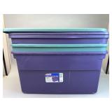 3 - 33 Gallon Sterilite Totes w Matching Lids