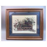 Pat Richter ï¿½Wine Ribbonï¿½ Basket Print -  Framed