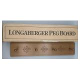 Longaberger Pegboard Wooden Wall Rack #51101 NEW