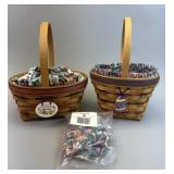 2 - Easter Baskets w Liners Protectors  Tie Ons &