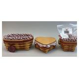 3 Sweetheart Baskets all w Liners & Protectors, 1