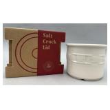 1 Pint Salt Crock and Lid - Ivory Longaberger USA