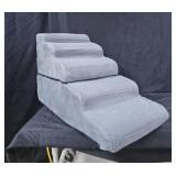 Gray Corduroy 4-Step Pet Stairs