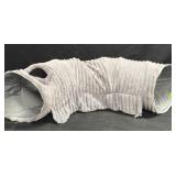 Gray Plush Collapsible Zippered Cat Tunnel Toy