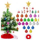 Skylety 38pc Mini Glitter Christmas Ornament Set