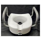 Carex White Elevated Toilet Seat Riser w Handles