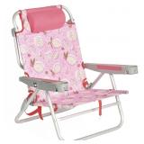 SUNNYFEEL XL 28 Folding 5-Pos. Beach Chair Pink Le
