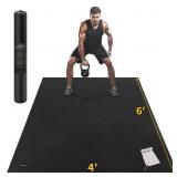 CAMBIVO 6x4x7mm Black Extra Thick Exercise Mat