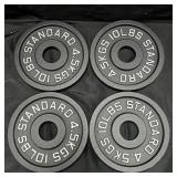 Standard 10lb Weight Plates 4pk Black