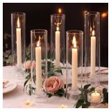NITIME 9-Set Hurricane Glass Candle Holders