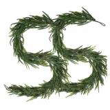 QUELIEN 6FT Artificial Norfolk Pine Garland 2pk