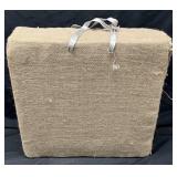 Rustic Burlap Storage Box w Ribbon