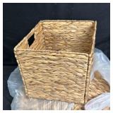 Brown Wicker Storage Basket Organizer