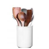 LoeJan 6.7H Ceramic White Utensil Holder