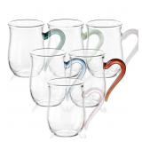 COMI 8oz Clear Glass Coffee Cups 6ct