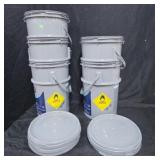 Gray Buckets w Lids 6pk Oxidizer Label