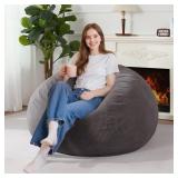 Homguava 3FT Memory Foam Bean Bag Chair Grey
