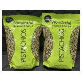 2-24 oz bags of roasted & salted pistachios, no