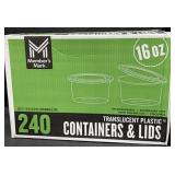 240ct. Box of 16oz. Translucent Plastic