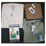 Women's size Large rain jacket, shirts and tank