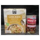 6-32 oz chicken broth & 3-12 oz cans of roast