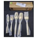 2 sets gold colored serving flatware