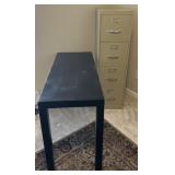 4-drawer metal file cabinet and table