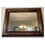 Wall mirror with textured frame, 40' x 30'