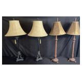 2 pair of table lamps, 32' high