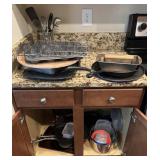 Contents of lower kitchen cabinet & 3 drawers