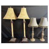 2 pair of table lamps, 22'-31' high