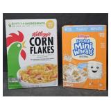 Cereal: Corn flakes 43oz. Frosted Mini wheats