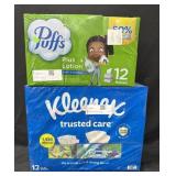 12- Flat Boxes of Kleenex Trust Care Facial