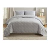 3-Piece Solid Diamond Quilt Set, King