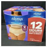 56ct. Box of Always Discreet Essentials Size XL