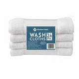 Commercial Hospitality Washcloths, White, 24-Pack