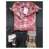Women's size XL shacket and 2 bundles socks. Wool