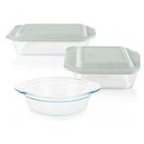 Pyrex 5-Piece Deep Glass Baking Dish Set