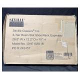 Seville Classics 3-Tier Resin Slat Shoe Rack,