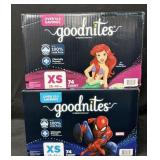 2- 74ct. Boxes of Goodnites Size XS Nighttime