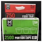 2500ct. Box of Translucent Plastic 2fl.oz.