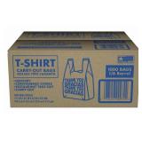 T-Shirt Carry-Out Bags, 11.5' ï¿½ 6.5' x 22'1,000