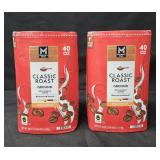 2- Classic Roast ground Coffee 40oz each
