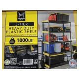 5-Tier Heavy-Duty Plastic Shelf, 48'W x 20'D x