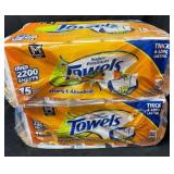 2- 15ct. Bags of Super Premium Paper Towel Rolls