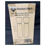 2pk. Acacia Salt and Pepper Grinder Set, Black