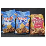 2- Chex Mix 40oz each. Gardetto's 40oz