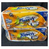 2- 15ct. Bags of Super Premium Paper Towel Rolls