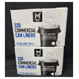 2- 320ct. Boxes of 33 Gallon Commercial Can Liners